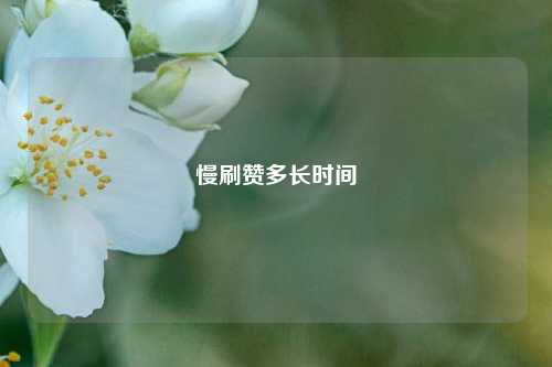 慢刷赞多长时间