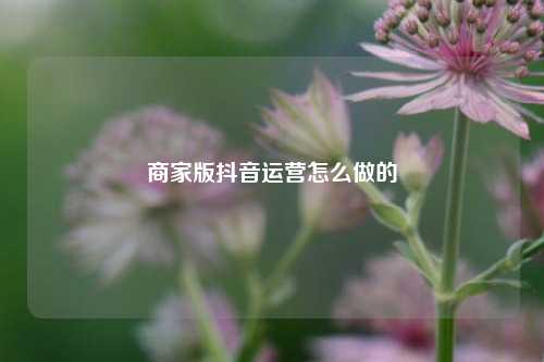 商家版抖音运营怎么做的